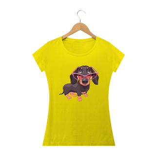 Nome do produto Baby Look Dachshund de Óculos