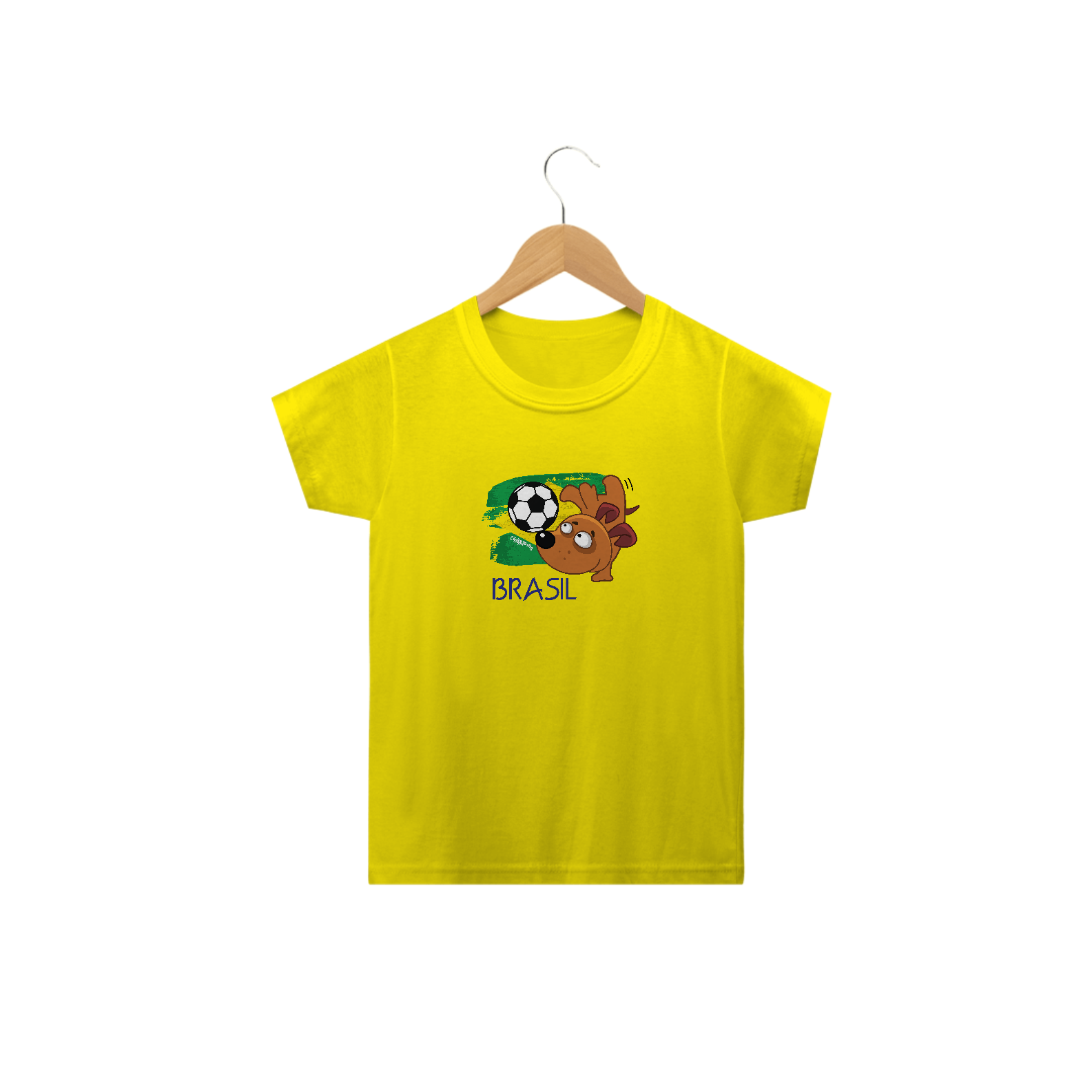 Camiseta Infantil Brasil - Cachorro Jogador