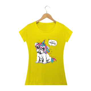 Nome do produto Baby Look Bulldog Francês Unicórnio - I am So Magical