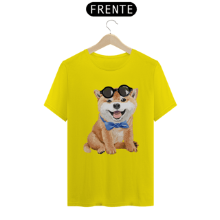 Nome do produto Camiseta Akita Filhote de Óculos e Gravatinha