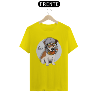 Nome do produto Camiseta Jack Russell de Óculos e Cachecol
