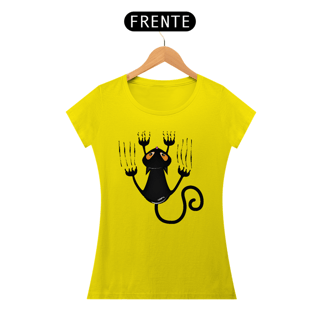 Nome do produto Baby Look Gato Preto Arranhando