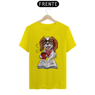 Nome do produto Camiseta Cachorro, Café e Talvez 1 Livro - Books and Dogs