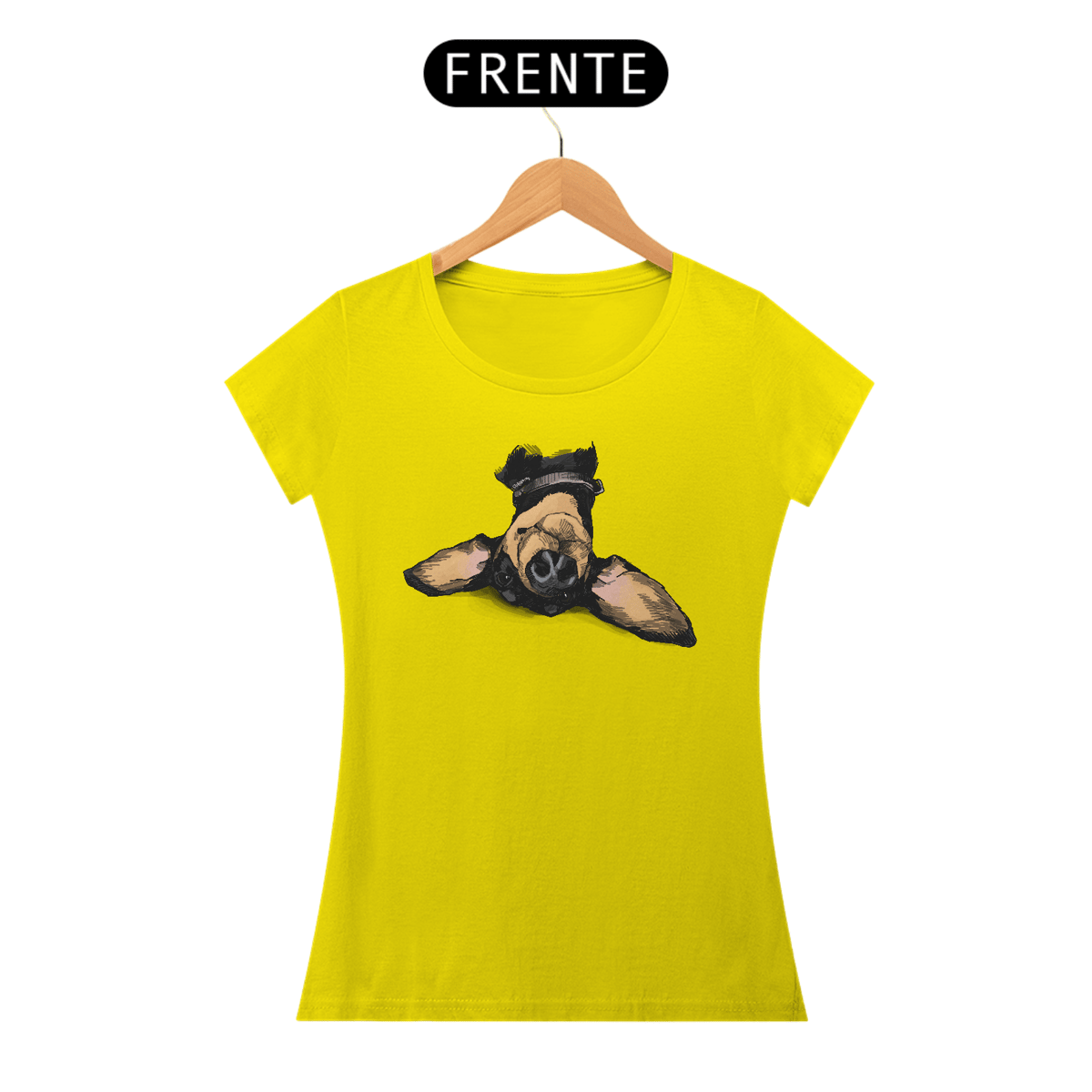 Nome do produto: Baby Look Dachshund de Cabeça para Baixo