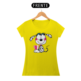 Nome do produto Baby Look Dálmata Filhote Segurando um Coração
