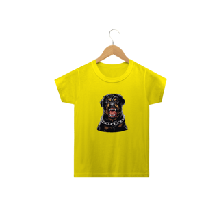 Nome do produto Camiseta Infantil Rottweiler com Cara de Bravo
