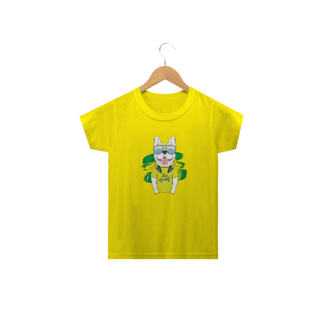 Camiseta Infantil Cachorro Vai Brasil