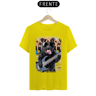Nome do produto Camiseta Bulldog Francês Tocando Guitarra
