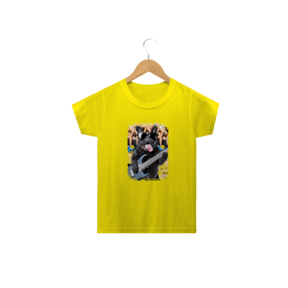 Nome do produto Camiseta Infantil Bulldog Francês Tocando Guitarra