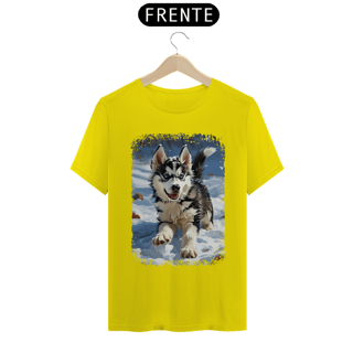 Nome do produto Camiseta Husky Siberiano Correndo na Neve