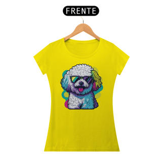 Nome do produto Baby Look Bichon Frisé de Óculos de Sol