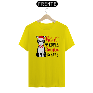 Nome do produto Camiseta Natal - Here Comes Santa Paws