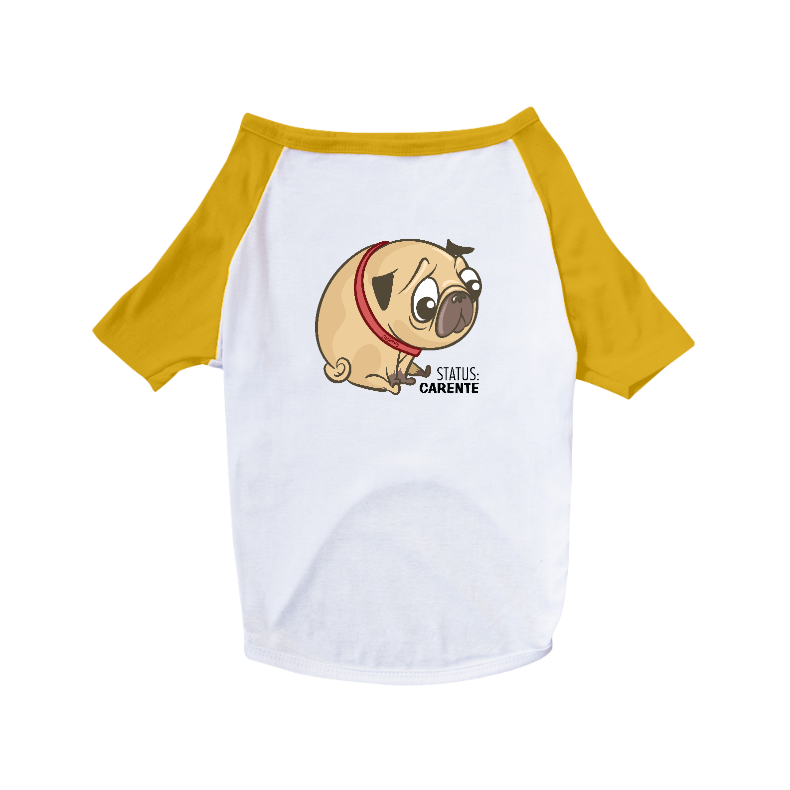 Camiseta para Cachorro - Pug Status Carente