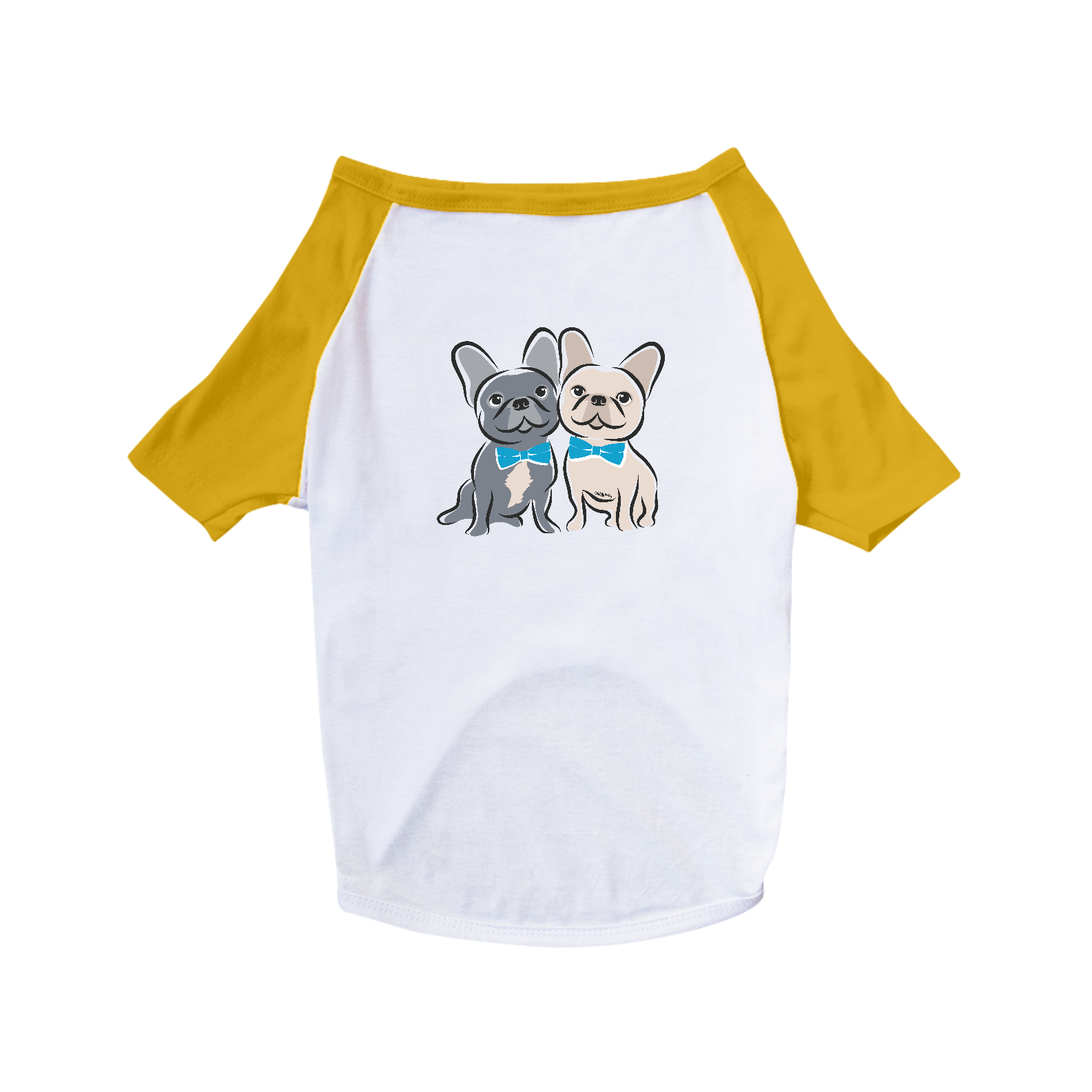 Camiseta para Cachorro - Bulldog Francês Casal de Gravatinha