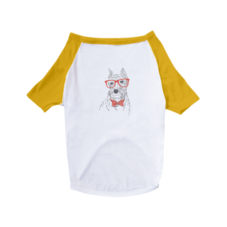Nome do produto Camiseta para Cachorro - Schnauzer de Óculos e Gravatinha