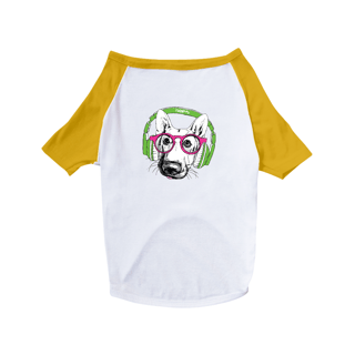 Nome do produto Camiseta para Cachorro - Pastor Alemão de Óculos e Fone de Ouvido