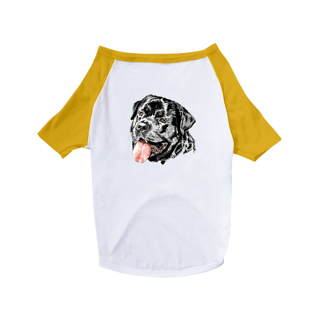 Nome do produto Camiseta para Cachorro - Rottweiler Cara Preta Pintura Digital