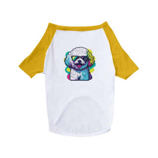 Camiseta para Cachorro - Bichon Frisé de Óculos de Sol