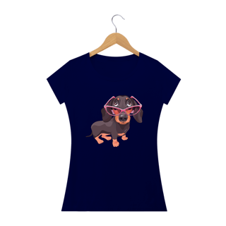 Nome do produto Baby Look Dachshund de Óculos
