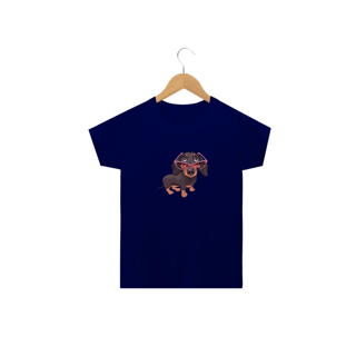 Nome do produto Camiseta Infantil Dachshund de Óculos