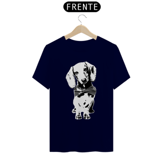 Nome do produto Camiseta Dachshund de Gravatinha em Preto e Branco