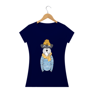 Nome do produto Baby Look Schnauzer Cachorro Marinheiro