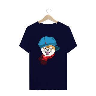 Nome do produto Camiseta Plus Size Spitz Alemão de Boina e Cachecol