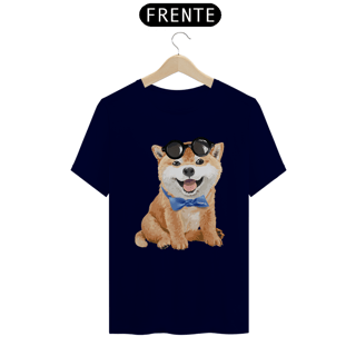Nome do produto Camiseta Akita Filhote de Óculos e Gravatinha