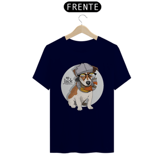 Nome do produto Camiseta Jack Russell de Óculos e Cachecol