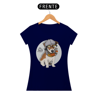 Nome do produto Baby Look Jack Russell de Óculos e Cachecol