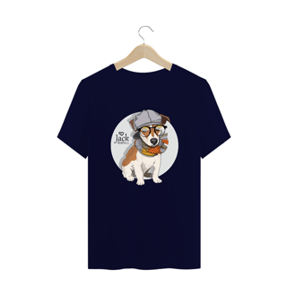 Nome do produto Camiseta Plus Size Jack Russell de Óculos e Cachecol
