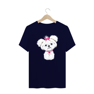 Nome do produto Camiseta Plus Size Maltês de Lacinho