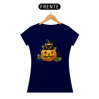 Nome do produto Baby Look Gato Preto Halloween
