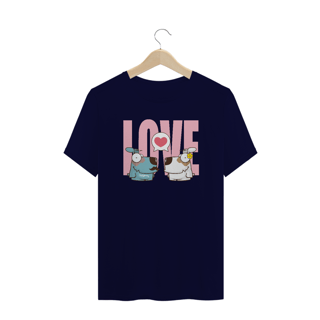 Nome do produto Camiseta Plus Size Cachorro Casal Love