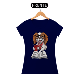Nome do produto Baby Look Cachorro, Café e Talvez 1 Livro - Books and Dogs