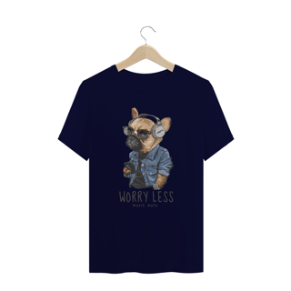 Nome do produto Camiseta Plus Size Cachorro Worry Less - Music More