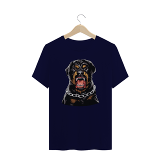Nome do produto Camiseta Plus Size Rottweiler com Cara de Bravo