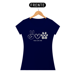 Nome do produto Baby Look Peace, love, dogs