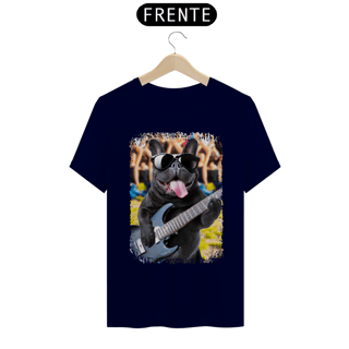 Nome do produto Camiseta Bulldog Francês Tocando Guitarra