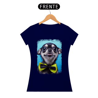 Nome do produto Baby Look Chihuahua Preto de Gravatinha