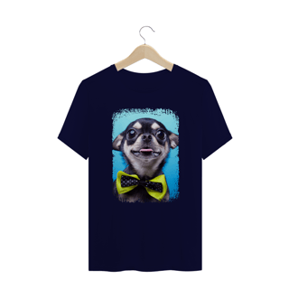 Nome do produto Camiseta Plus Size Chihuahua Preto de Gravatinha