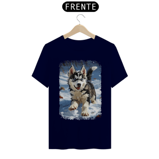 Nome do produto Camiseta Husky Siberiano Correndo na Neve