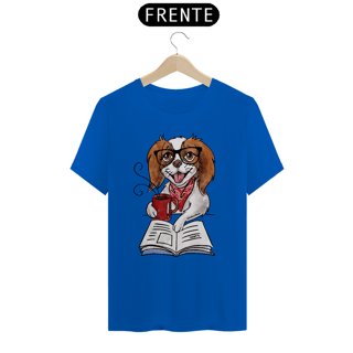 Nome do produto Camiseta Cachorro, Café e Talvez 1 Livro - Books and Dogs