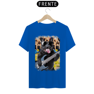 Nome do produto Camiseta Bulldog Francês Tocando Guitarra