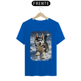 Nome do produto Camiseta Husky Siberiano Correndo na Neve