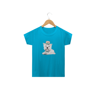 Nome do produto Camiseta Infantil West Terrier de Gravata e Chapéu