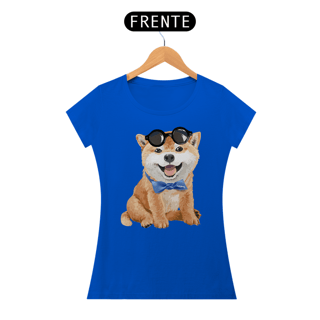 Nome do produto Baby Look Akita Filhote de Óculos e Gravatinha