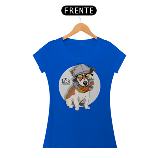 Nome do produto Baby Look Jack Russell de Óculos e Cachecol