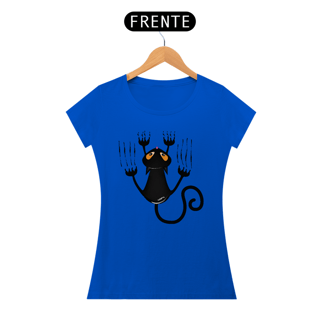 Nome do produto Baby Look Gato Preto Arranhando