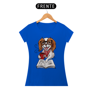 Nome do produto Baby Look Cachorro, Café e Talvez 1 Livro - Books and Dogs